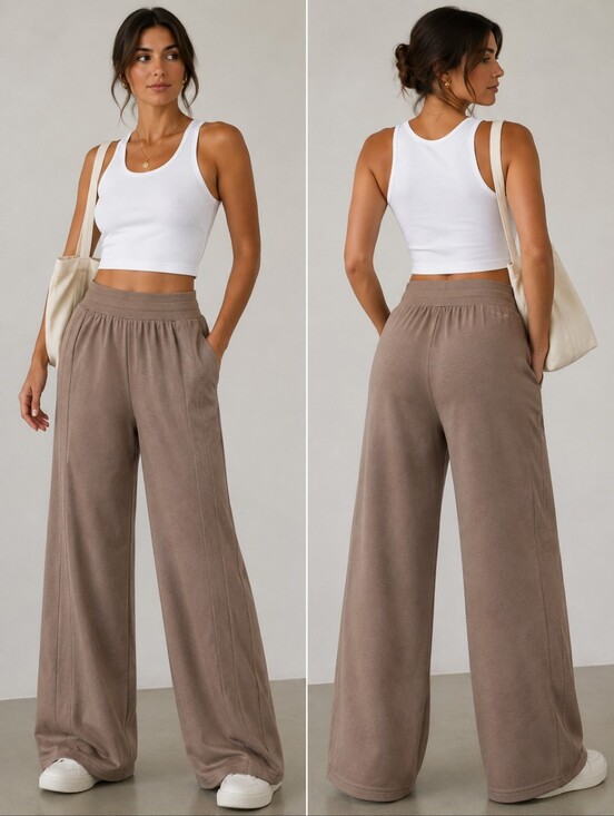 HALARA Pants - HALARA Flex Wide Leg Lounge Pants – Taupe – Women's Medium Regular NWOT